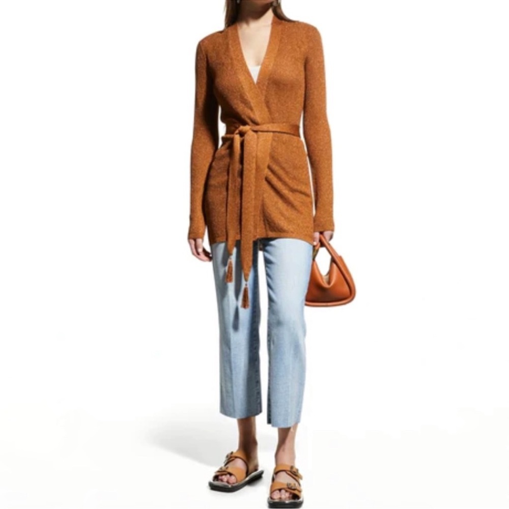 Lafayette 148 New York Sweater Knit 2PC Set With Tie Belt
Cardigan Silk Top Tank